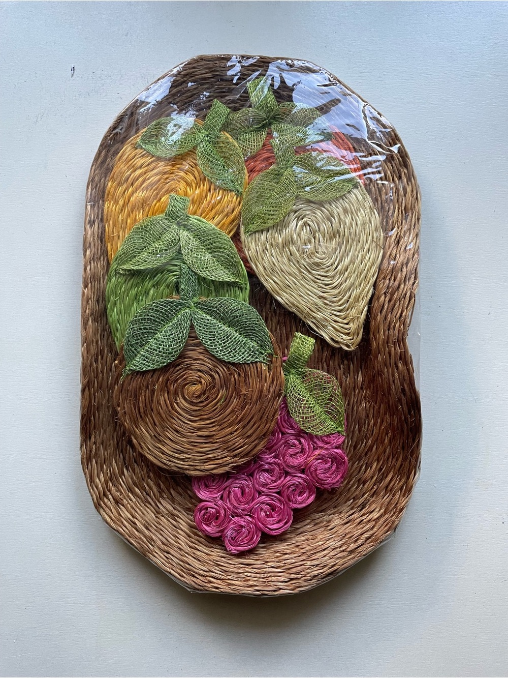 NWOT Vintage Handwoven Decorative Fruit Coasters